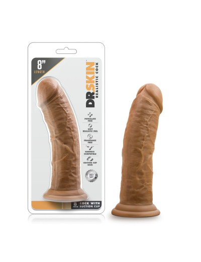 Кофейный фаллоимитатор 8 Inch Cock With Suction Cup - 20,3 см.