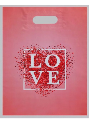 Полиэтиленовый пакет Love - 31 х 40 см.