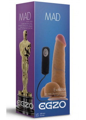 Телесный вибратор-реалистик с присоской Mad Oscar - 20 см.