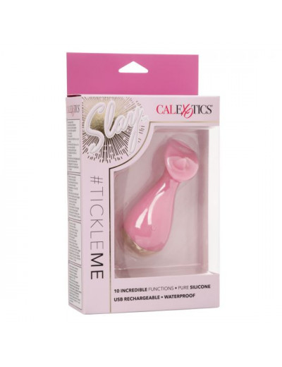 Розовый мини-вибромассажер #TickleMe - 11,5 см.