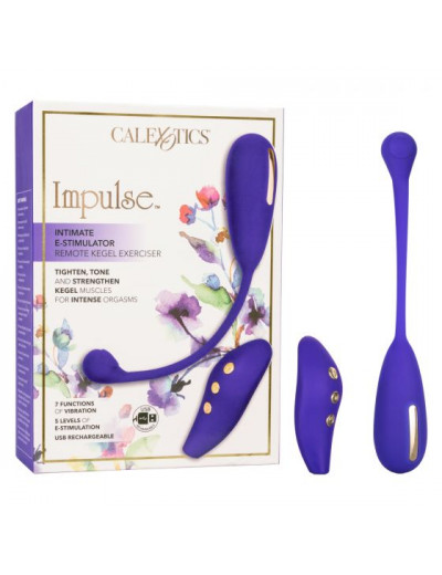 Фиолетовый шарик с электростимуляцией и вибрацией Intimate E-Stimulator Remote Kegel Exerciser