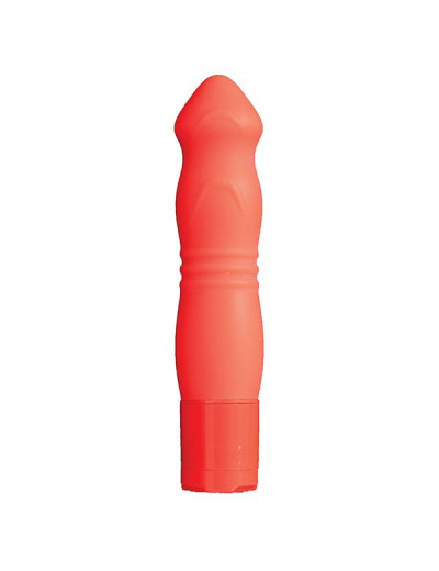 Оранжевый силиконовый вибромассажёр NEON BLISS VIBRATOR - 9 см.