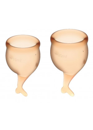 Набор оранжевых менструальных чаш Feel secure Menstrual Cup