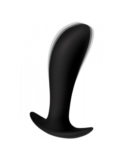 Черный стимулятор простаты Silicone Prostate Vibrator with Remote Control - 12 см.