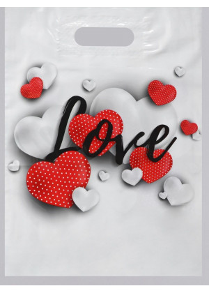 Полиэтиленовый пакет  Love  - 31 х 40 см.
