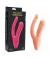 Телесный двойной вибратор INDULGENCE Rechargeable Insatiable Desire - 21 см.