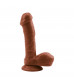 Коричневый фаллоимитатор Gentle Black Penis - 19 см.