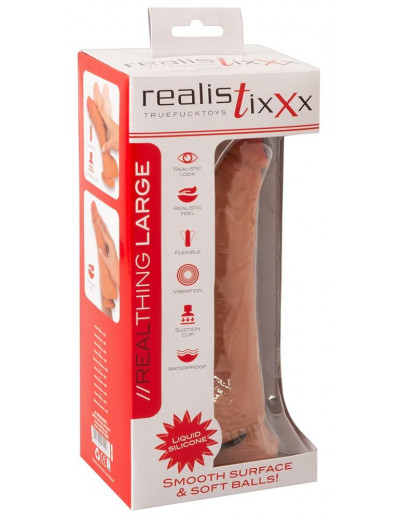Телесный вибратор-реалистик Real Thing Large - 22,5 см.
