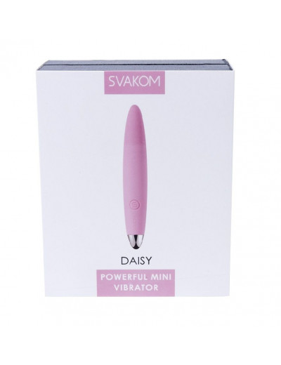Розовый компактный вибростимулятор клитора Daisy - 12,5 см.