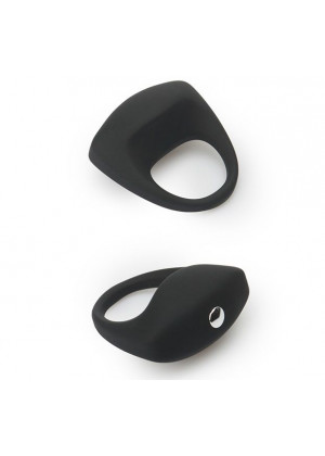Чёрное эрекционное кольцо LIT-UP SILICONE STIMU RING 8