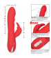 Красный вибромассажер-кролик с функцией нагрева Heated Silicone Ultra-Soft Rabbit - 21,5 см.