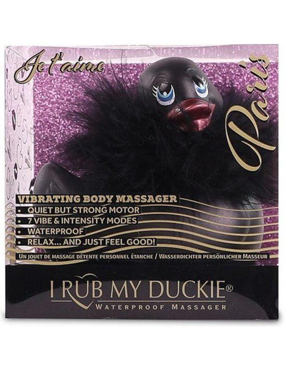 Черный вибратор-уточка I Rub My Duckie 2.0 Paris