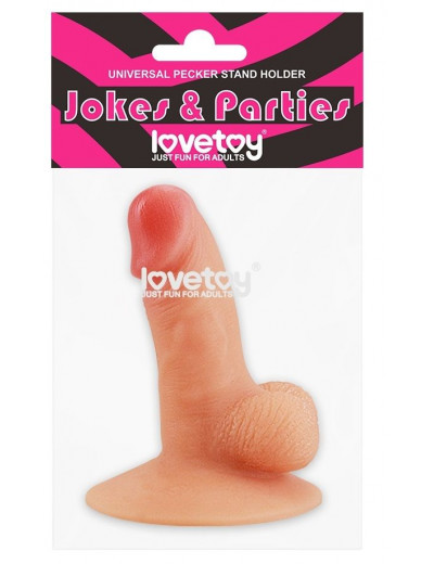 Телесный пенис-сувенир Universal Pecker Stand Holder