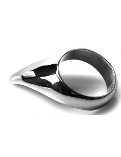 Серебристое металлическое эрекционное кольцо Teardrop Cockring