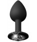 Черные трусики Crotchless Secret Gem XL-XXL с анальной пробкой