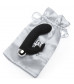 Черный вибратор с клиторальным отростком Greedy Girl Mini Rabbit Vibrator - 14 см.