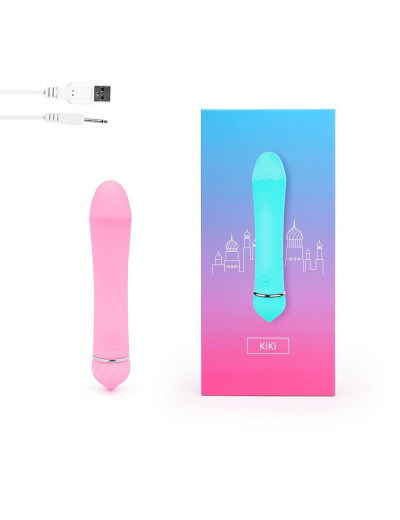 Розовый гладкий вибратор с 11 режимами вибрации - 11,5 см.