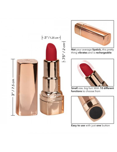 Золотистый вибратор-помада с красным мягким кончиком Hide   Play Rechargeable Lipstick