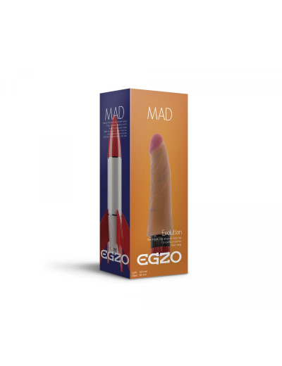Реалистичный мультискоростной вибратор без мошонки Mad Rocket - 18,5 см.