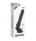 Черный вибромассажер на мощной присоске Basecock Realistic Vibrator Remote Control - 19,5 см.
