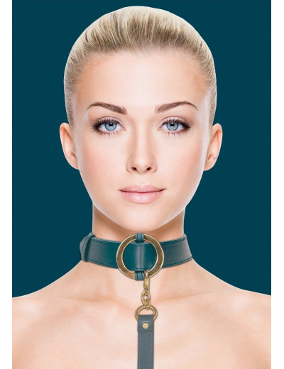 Зеленый ошейник с поводком Collar With Leash