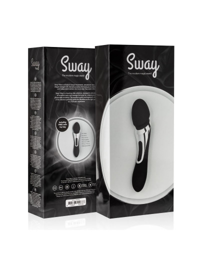 Черный двухсторонний вибромассажер Vibes Wand Vibrator - 22,5 см.