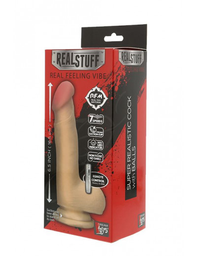Реалистичный вибромассажёр на присоске REALSTUFF 6.5INCH VIBRATOR - 16,5 см.