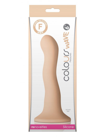 Телесный волнистый фаллоимитатор Colours Wave 6  Dildo - 19 см.