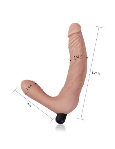 Телесный безремневой вибрострапон Rechargeable IJOY Real Strapless Strap on - 21 см.