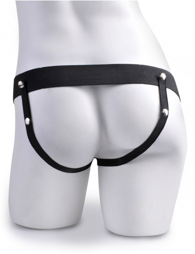 Кофейный перезаряжаемый вибрострапон 7  Hollow Rechargeable Strap-on with Balls - 20,3 см.