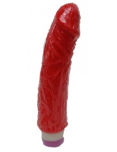 Красный вибратор-реалистик Jeff - 19,5 см.