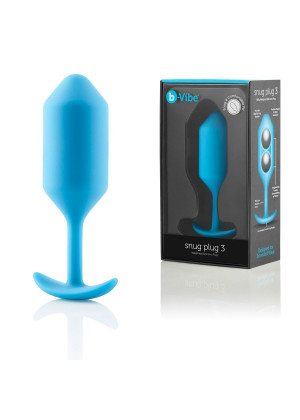 Голубая пробка для ношения B-vibe Snug Plug 3 - 12,7 см.