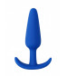Синяя анальная пробка для ношения Slim Butt Plug - 8,3 см.