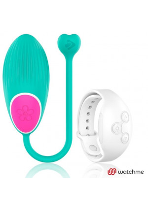 Зеленое виброяйцо с белым пультом-часами Wearwatch Egg Wireless Watchme