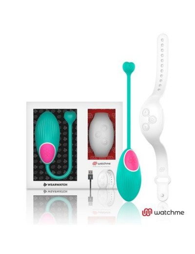 Зеленое виброяйцо с белым пультом-часами Wearwatch Egg Wireless Watchme