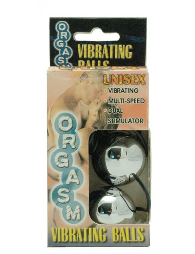 Серебристые вагинальные шарики с вибрацией ORGASM VIBRATING BALL