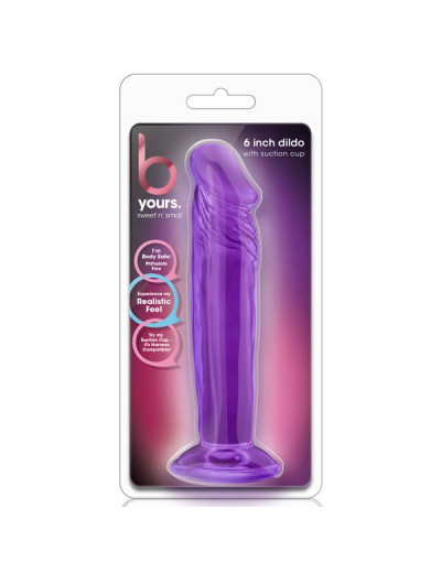 Фиолетовый анальный фаллоимитатор Sweet N Small 6 Inch Dildo With Suction Cup - 16,5 см.