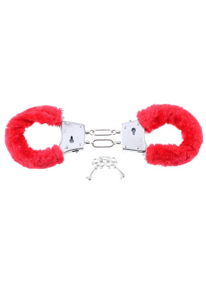 Наручники с красным мехом Beginners Furry Cuffs