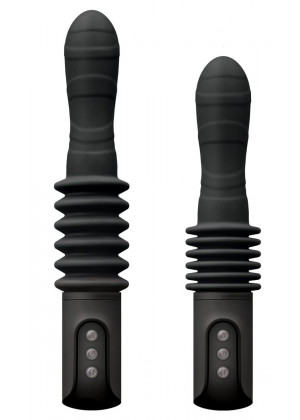 Черный вибромассажер с поступательным движением Deep Stroker - 29,2 см.