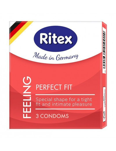 Презервативы анатомической формы с накопителем RITEX PERFECT FIT - 3 шт.