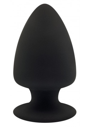 Черная анальная втулка Premium Silicone Plug M - 11 см.