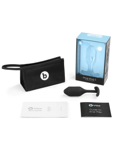 Чёрная пробка для ношения B-vibe Snug Plug 2 - 11,4 см.