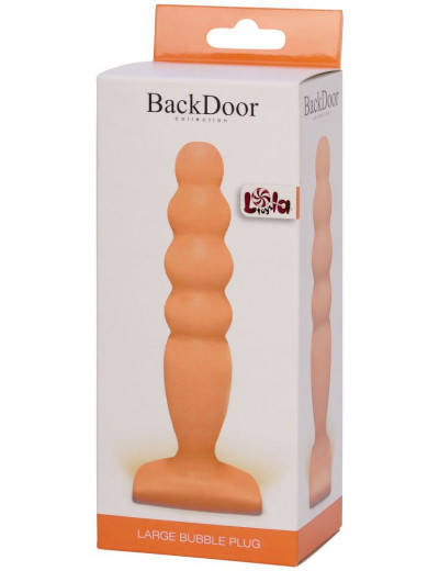 Телесный анальный стимулятор Large Bubble Plug - 14,5 см.