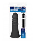 Большой чёрный анальный вибратор MENZSTUFF VIBRATING BUTTCRASHER RIBBED - 20 см.