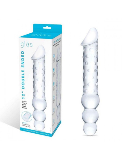 Прозрачный двухсторонний стимулятор 12  Double Ended Dildo - 28 см.