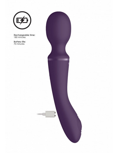 Фиолетовый вибромассажер Enora - 22 см.