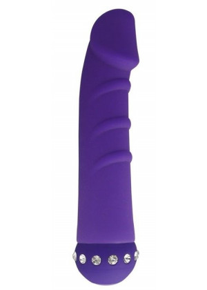 Фиолетовый вибратор SPARKLE SUCCUBI VIBRATING DONG - 14,5 см.
