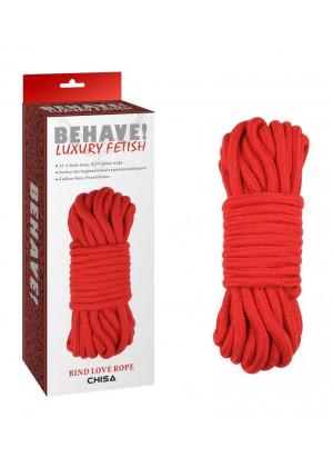 Красная веревка для шибари Bing Love Rope - 10 м.