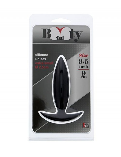 Чёрная мини-пробка для анальной стимуляции BOOTYFUL ANAL PLUG XTRA SMALL BLACK - 9 см.