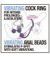 Черная анальная цепочка с эрекционным виброкольцом Silicone Anal Beads with Vibrating C-Ring